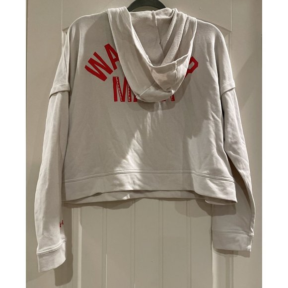 Under armour Loose Blood Sweat Respect Cropped Hoodie Pullover Oversized Sz Med - Picture 7 of 12
